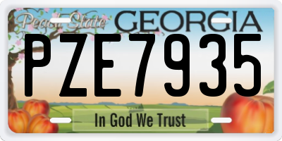GA license plate PZE7935
