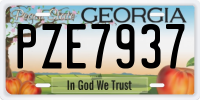 GA license plate PZE7937
