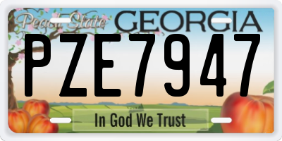 GA license plate PZE7947