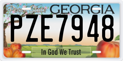 GA license plate PZE7948