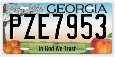 GA license plate PZE7953