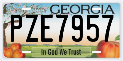 GA license plate PZE7957