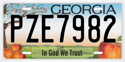 GA license plate PZE7982
