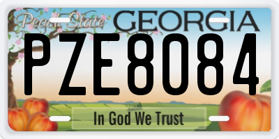 GA license plate PZE8084
