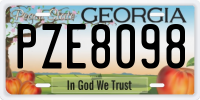 GA license plate PZE8098