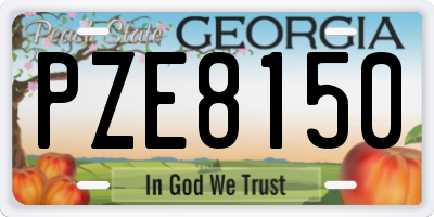 GA license plate PZE8150