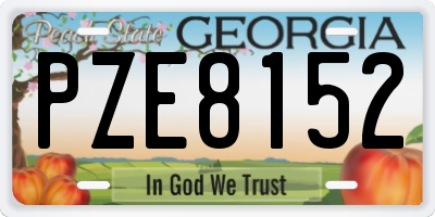 GA license plate PZE8152