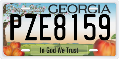 GA license plate PZE8159