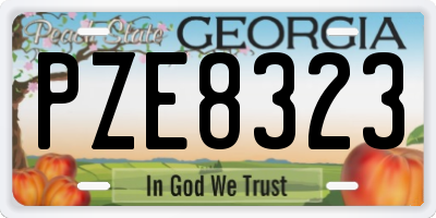 GA license plate PZE8323