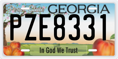 GA license plate PZE8331