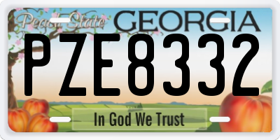 GA license plate PZE8332