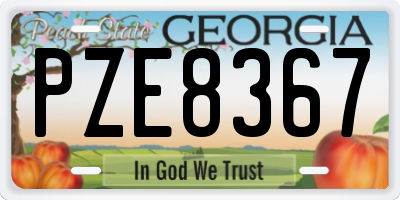 GA license plate PZE8367