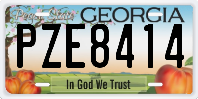 GA license plate PZE8414