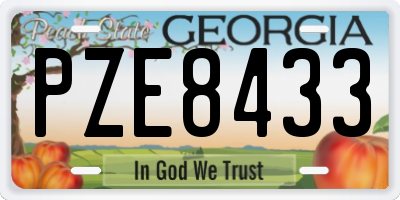 GA license plate PZE8433