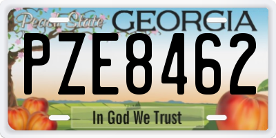GA license plate PZE8462