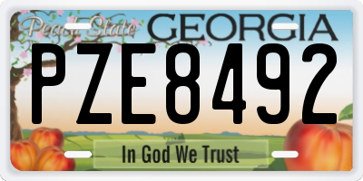 GA license plate PZE8492