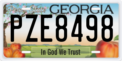 GA license plate PZE8498