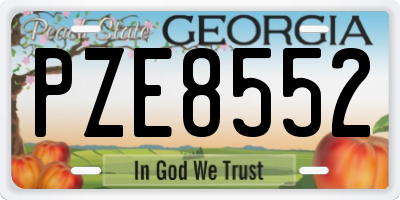 GA license plate PZE8552
