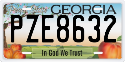 GA license plate PZE8632