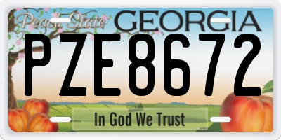 GA license plate PZE8672