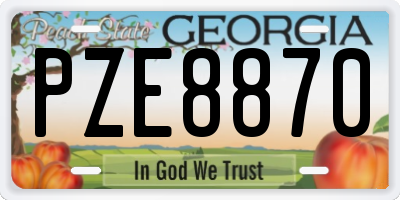 GA license plate PZE8870