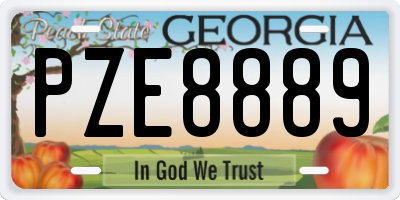 GA license plate PZE8889