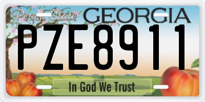 GA license plate PZE8911