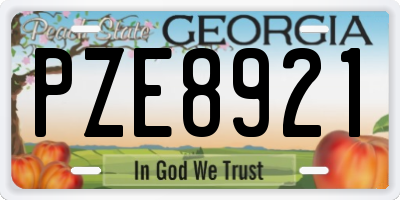 GA license plate PZE8921