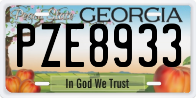 GA license plate PZE8933
