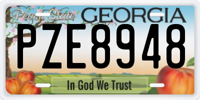 GA license plate PZE8948