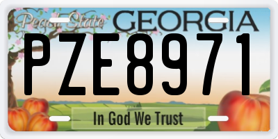 GA license plate PZE8971