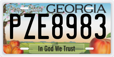 GA license plate PZE8983