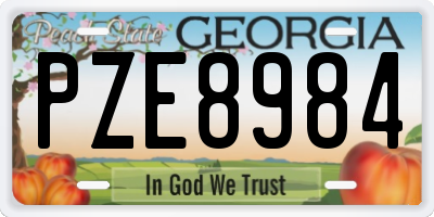 GA license plate PZE8984