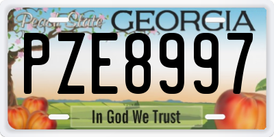 GA license plate PZE8997