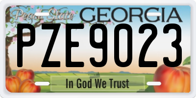 GA license plate PZE9023