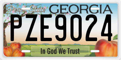 GA license plate PZE9024