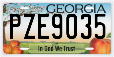 GA license plate PZE9035