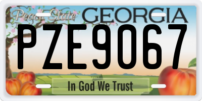 GA license plate PZE9067