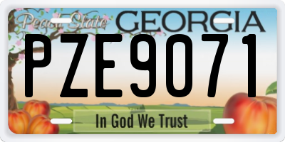 GA license plate PZE9071