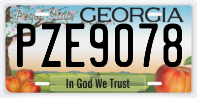 GA license plate PZE9078