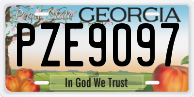 GA license plate PZE9097