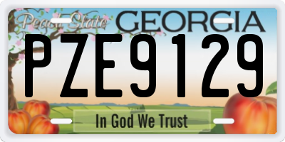 GA license plate PZE9129