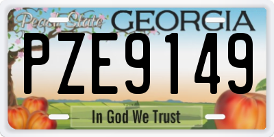 GA license plate PZE9149