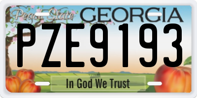 GA license plate PZE9193