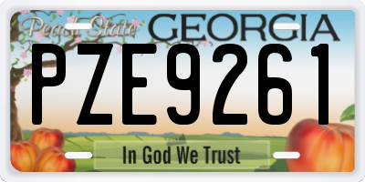GA license plate PZE9261