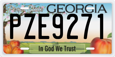 GA license plate PZE9271