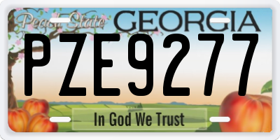 GA license plate PZE9277