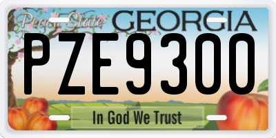 GA license plate PZE9300
