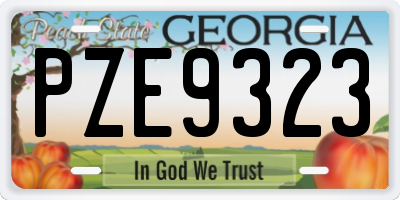 GA license plate PZE9323