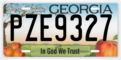 GA license plate PZE9327